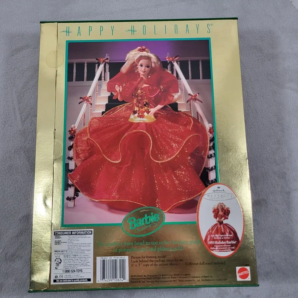 1993 Happy Holidays Barbie Doll Special Edition Mattel 10824 Vintage NIB Sealed